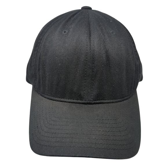 Yupoong Fitted Baseball Hat Black XL Solid Flexfit Vent Holes Blank - Picture 1 of 9